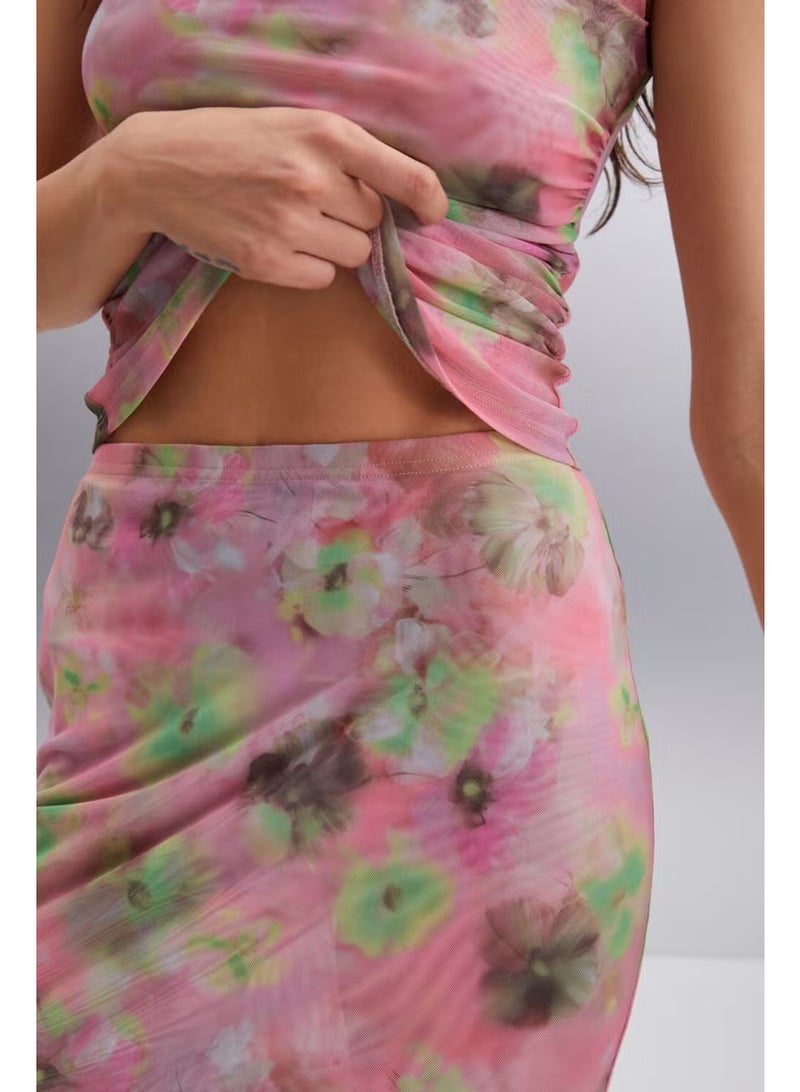 GRIMELANGE Jaxie Women's Polyester Slim Pink Skirt - Image 2